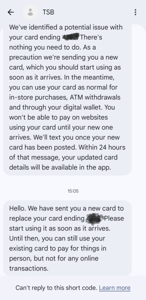 Bit concerned about this text from the bank