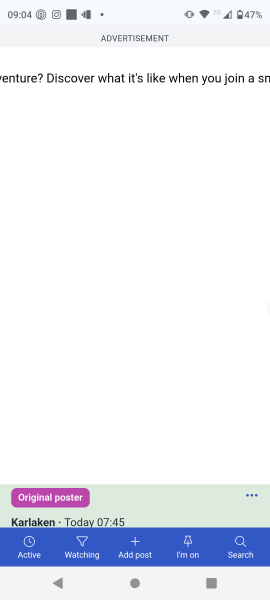 Advert taking over full screen