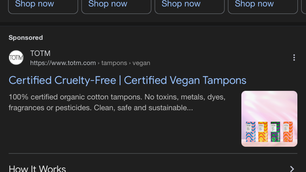 National Trust & tampons