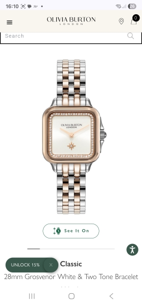 Stainless steel and rose gold coloured dress watch