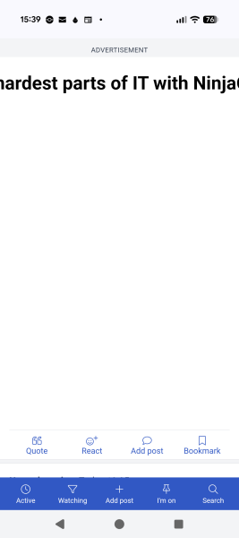 Advert taking over full screen