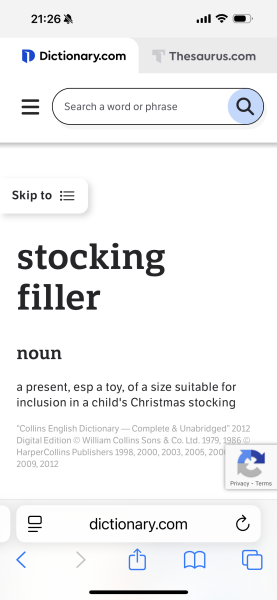 It’s not a fucking stocking filler!