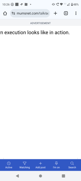 Advert taking over full screen