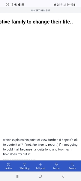 Advert taking over full screen