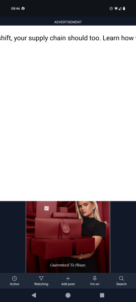 Advert taking over full screen