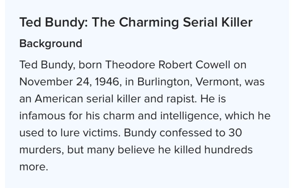 To think maybe my NDN is a murderer?