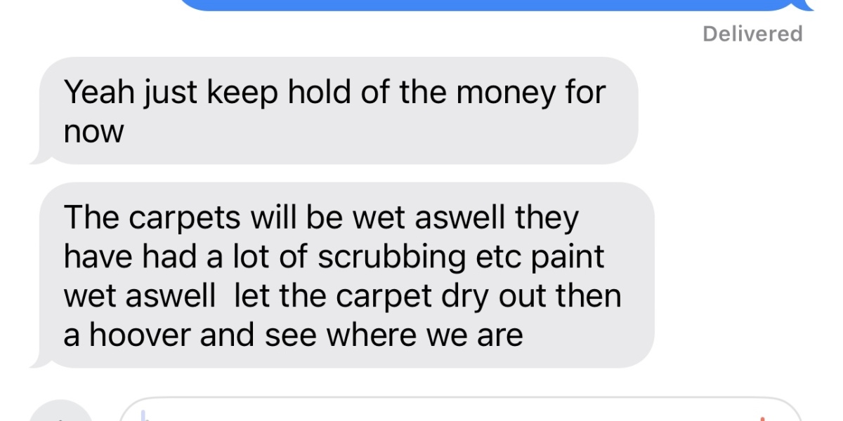 Not paying painter due to carpet stains?
