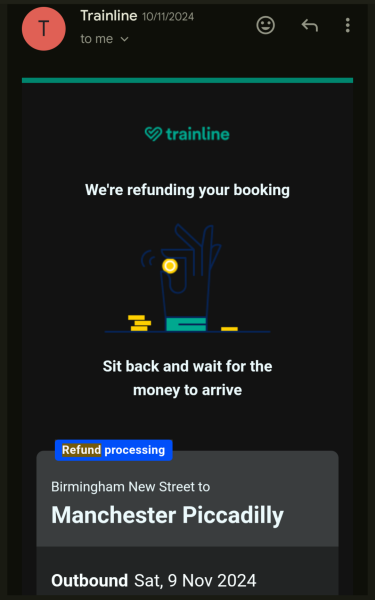 Trainline Issue (edited by MNHQ at request of OP)