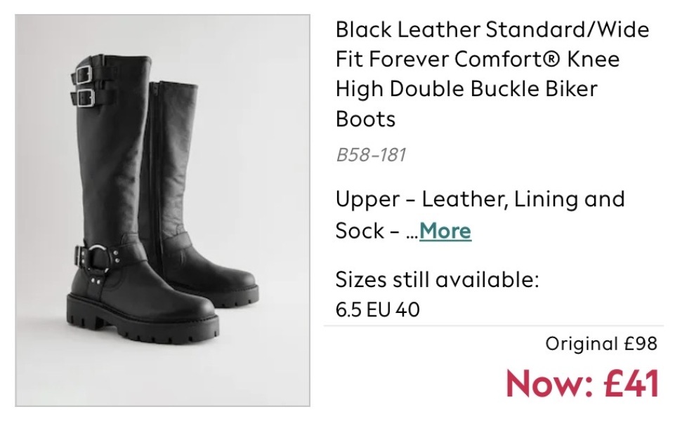 If you have comfortable biker boots, where are they from?