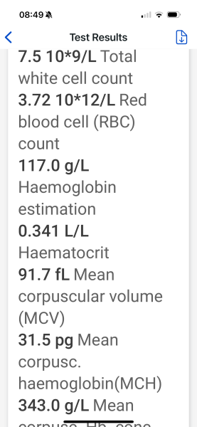 Blood test clarification