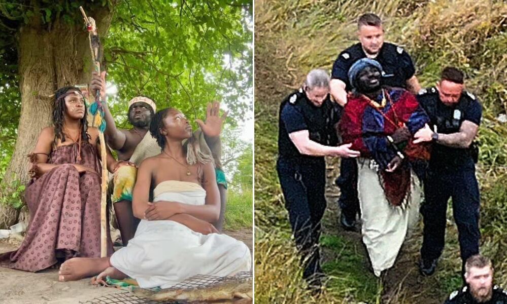 Bonkers African Tribe in Scottish Woodland Claiming Ancestral Rights
