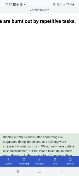 Advert taking over full screen