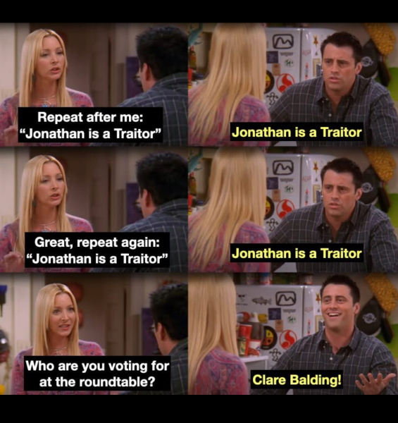 Celeb Traitors #3. The big dogs vs the cat, banshees, farts & what Claudia wore next.