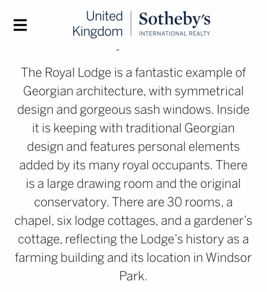 Andrew, Sarah & a Royal Lodge question