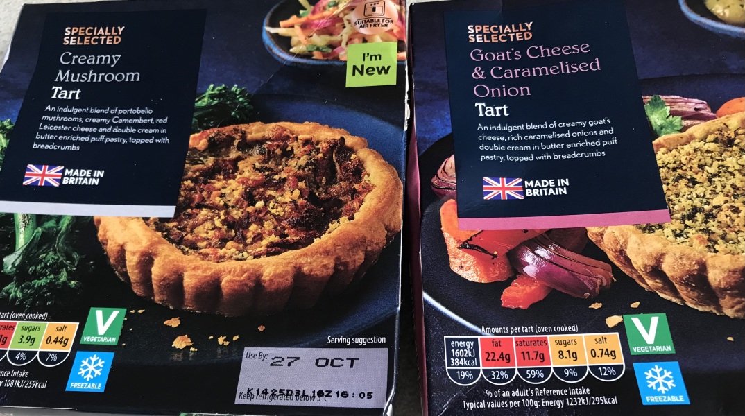 New Individual Vegetarian Tarts in Aldi