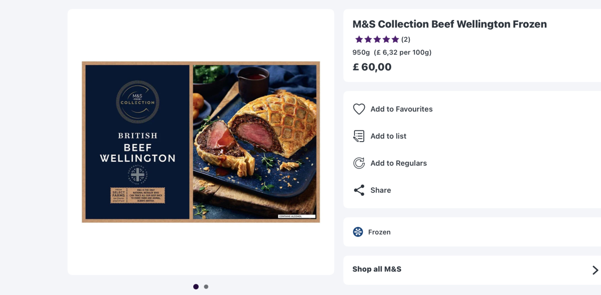 £195 for a beef wellington!