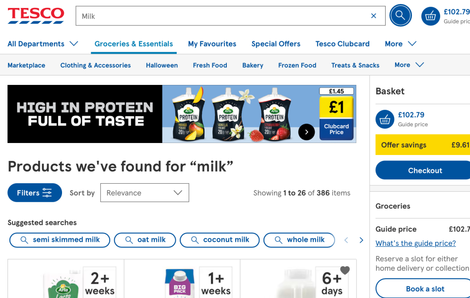 Tesco online groceries - ?alternative options