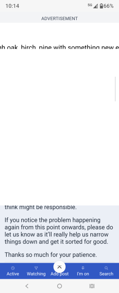 Blank whole page advert