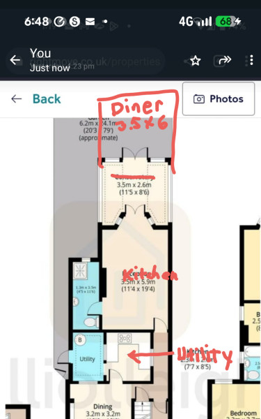 Turn beautiful second reception room into mediocre kitchen / diner?