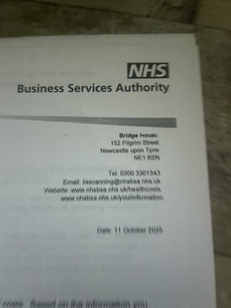 Low income - 16 years old - NHS costs.