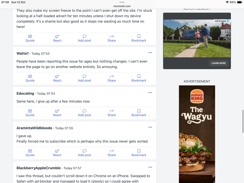 Ads have really slowed down page load - site becoming unusable