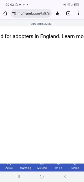 Advert taking over full screen