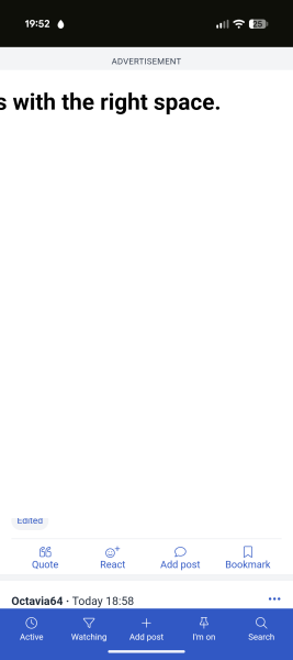 Zoomed advert filling screen