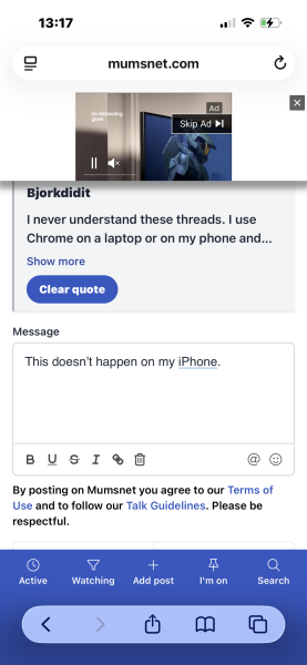 To think the ads on mumsnet are ruining the site