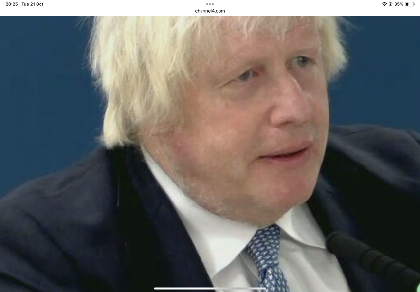 Has Boris Johnson lost an ear (or part of an ear)?