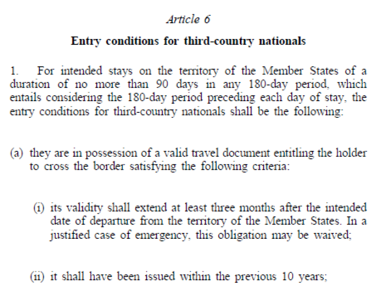 Travel advice regarding passport