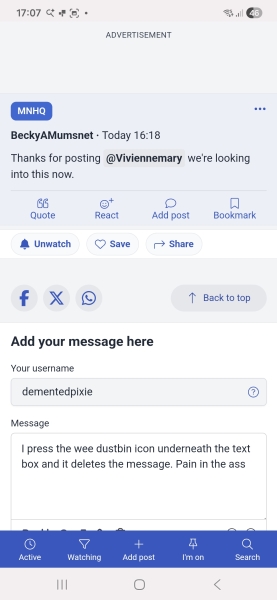 Message staying in box