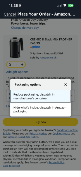 Amazon to ditch packaging in the run up to Christmas