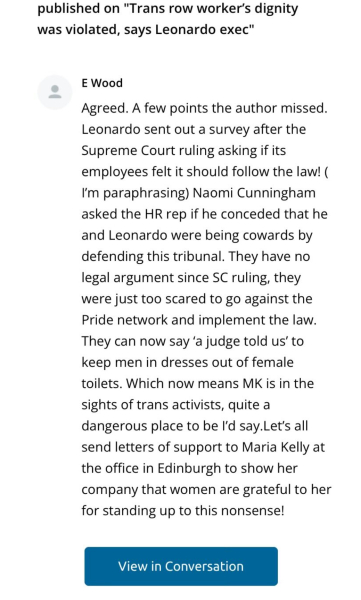 Kelly v Leonardo Employment Tribunal Thread 3