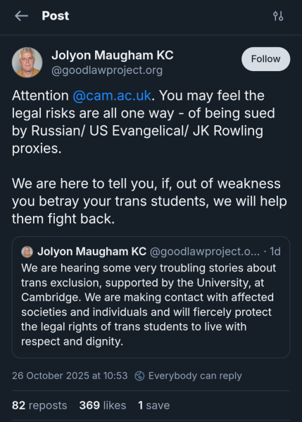 New female single sex student society launched at Cambridge university