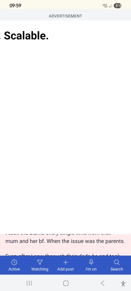 Advert taking over full screen