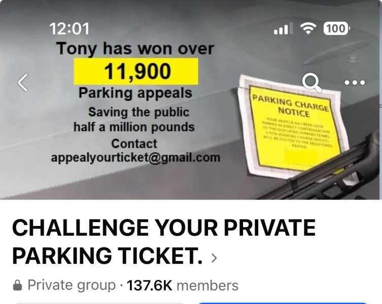 To wonder if DH should appeal parking fine - photo included