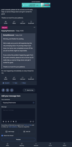 Blank whole page advert