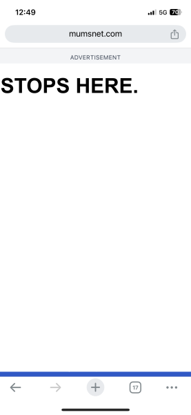 Blank whole page advert