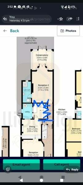 Turn beautiful second reception room into mediocre kitchen / diner?