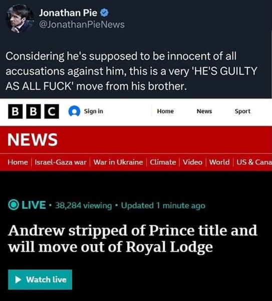 Here we go … Andrew to leave Royal Lodge and lose title