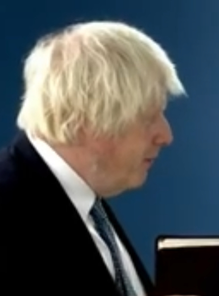 Has Boris Johnson lost an ear (or part of an ear)?