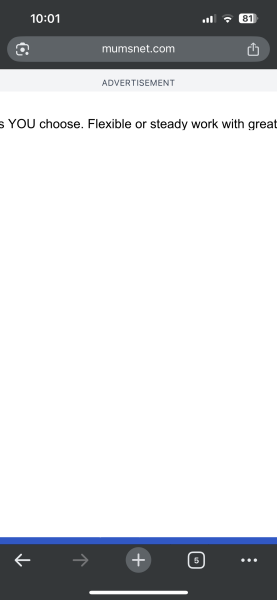 Advert taking over full screen