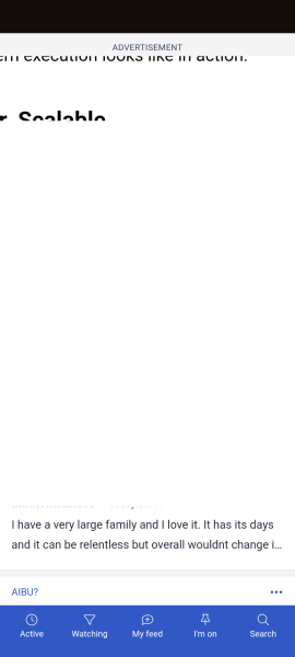 Advert taking over full screen