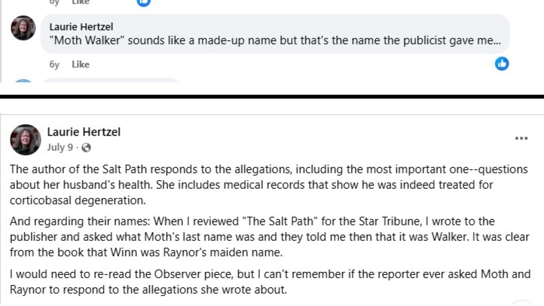 Thread 18: To feel disappointed after reading this in The Observer about the author and her husband from The Salt Path book and film?
