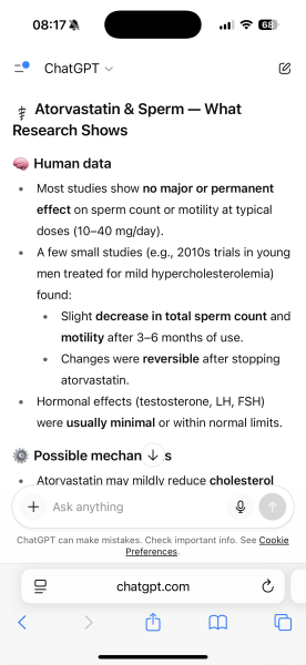 Male fertility and statins?