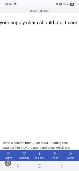 Advert taking over full screen