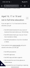 Low income - 16 years old - NHS costs.