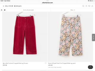 Jewel coloured cropped cords recommendations please