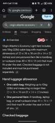 Virgin Atlantic Economy Light Baggage Allowance