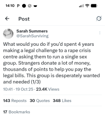 Sarah Summers wins Single Sex provision for r*pe support in Brighton & Hove